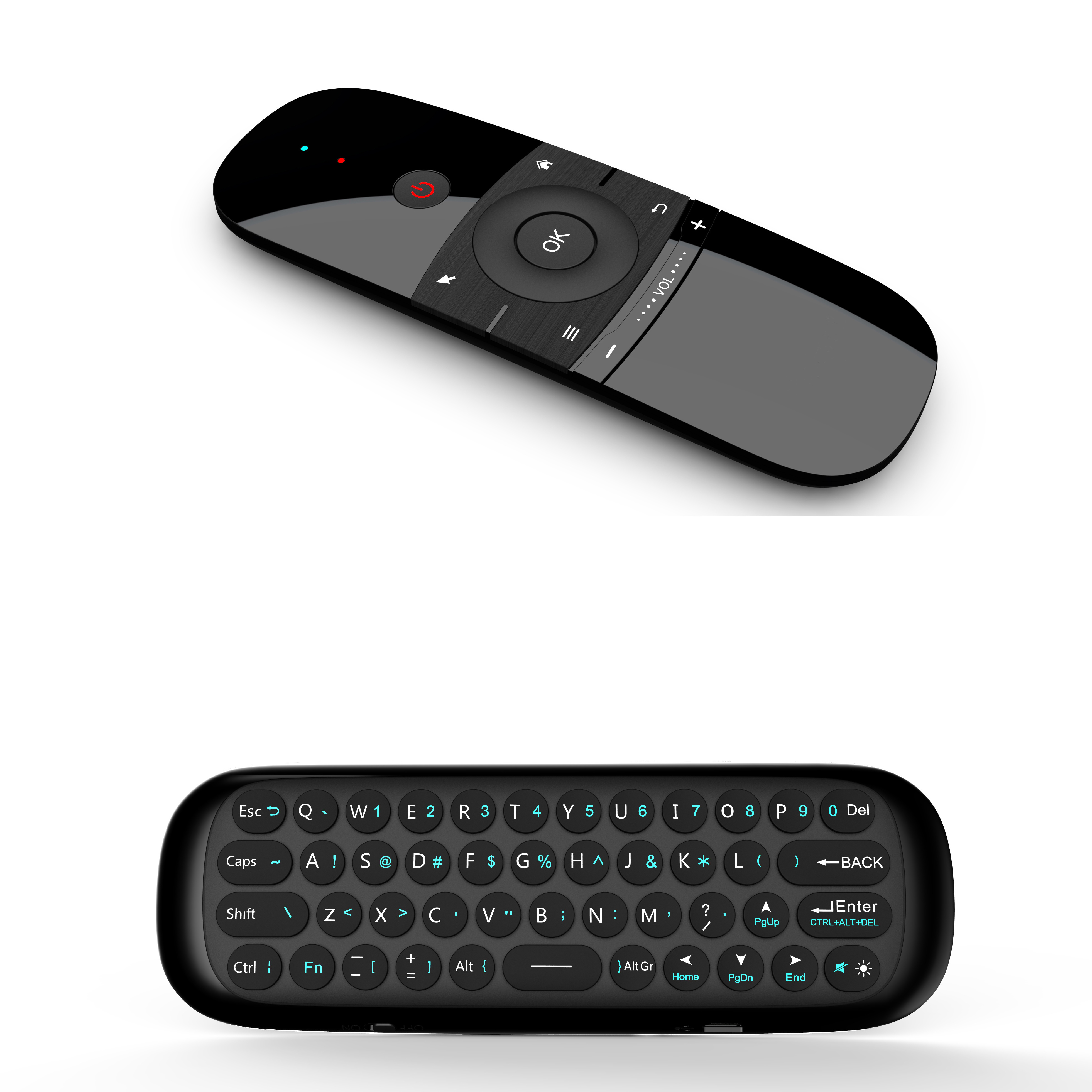 shenzhen IMO W1 Keyboard Mouse Wireless 2.4G Fly Air Mouse Chargeable Mini Remote Control For Android TV Box/Mini PC/TV