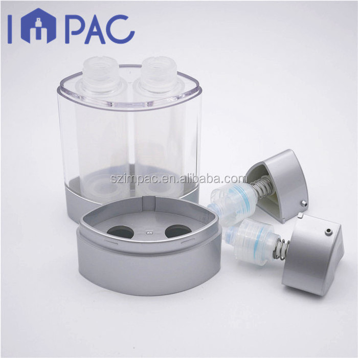 Airless custom empty dual chamber dispenser bottle for day night cream