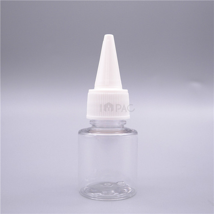 round empty clear small empty eyelash glue plastic bottle 15ml with cone cap