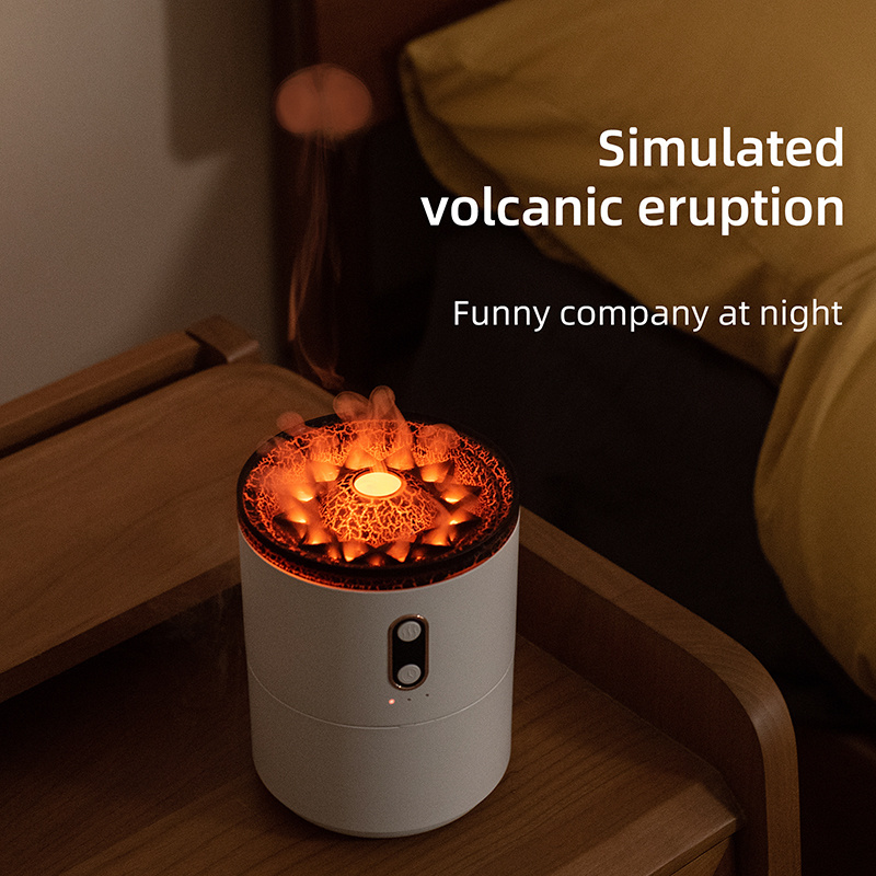 IMYCOO Hot Sales Portable Fire Jellyfish Volcano Humidifier Certified CE ROSH Mini Air Flame Humdifiers For Home Bedroom