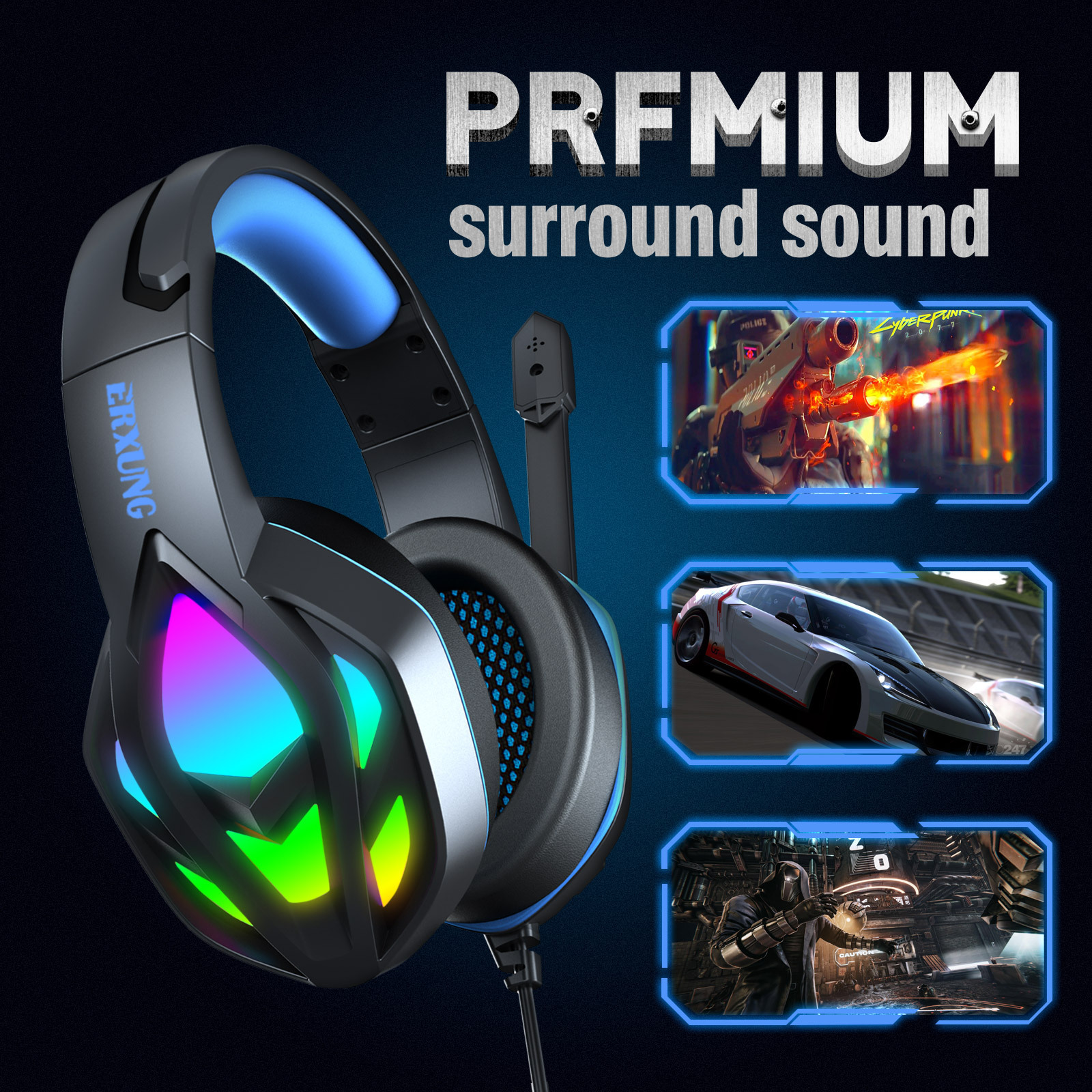 Factory Direct Gaming Rgb Headset High Quality Gamer Computer Wired Gaming Headset For Ps4