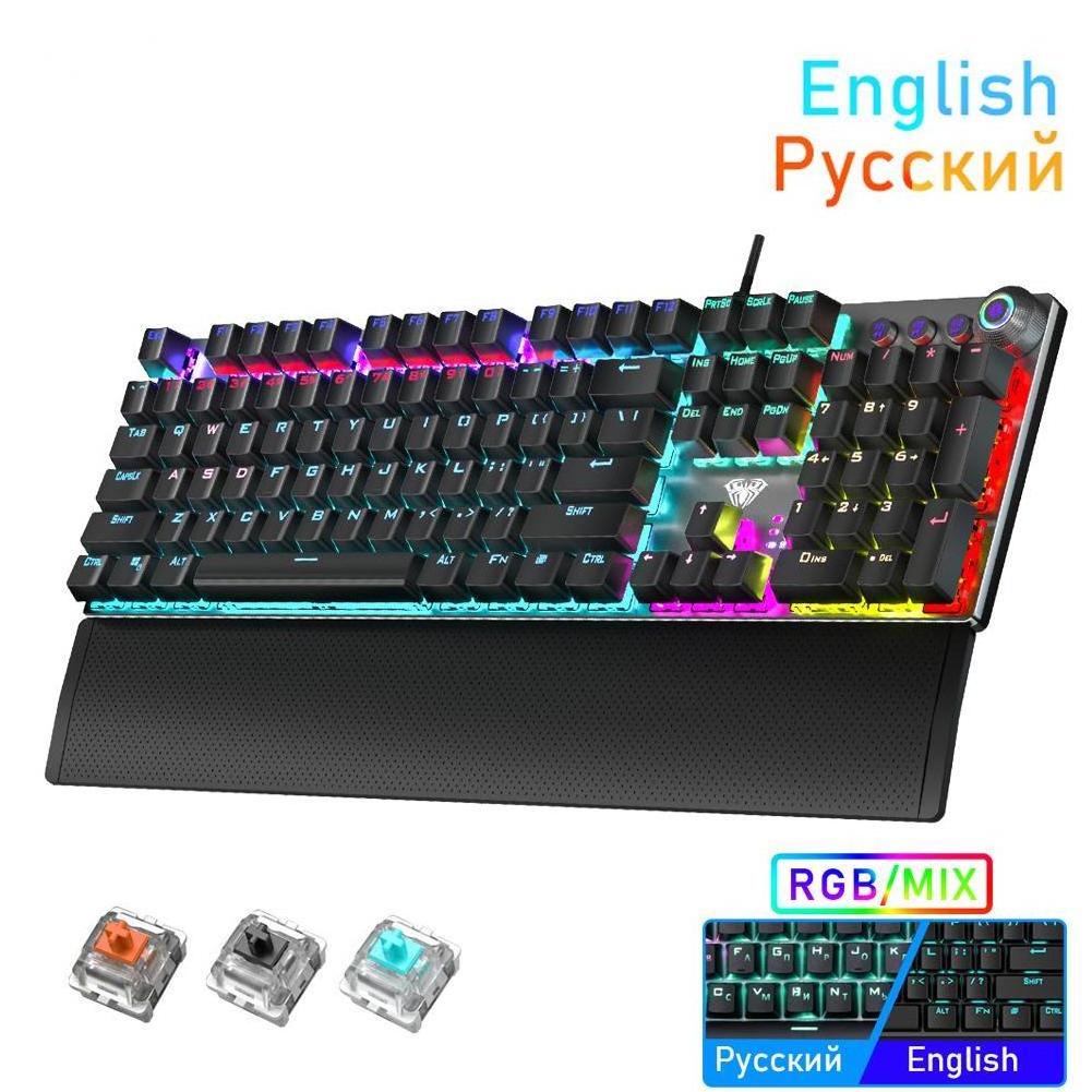 Customizable F2088 RGB USB Mechanical Gaming Keyboard Multicolor Switch 108 Keys Wired cable Game keyboard