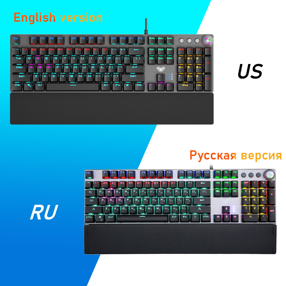 Customizable F2088 RGB USB Mechanical Gaming Keyboard Multicolor Switch 108 Keys Wired cable Game keyboard