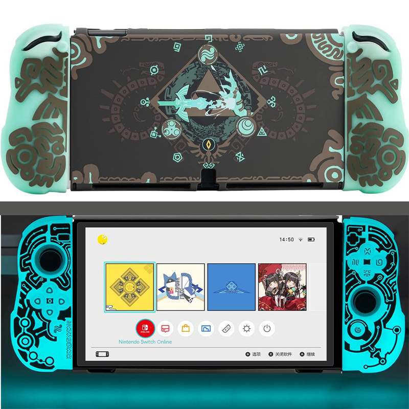 New Protective Case for Nintendo Switch Oled Zelda Kingdom Luminous Silicone Soft Cover for Switch Console Joy-Con Controller