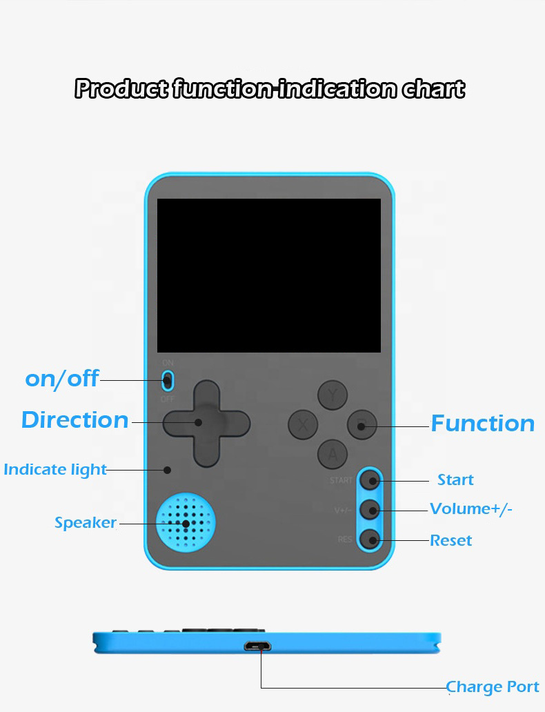 Portable Mini Classic 500 Brick Games 2.4 Inch TFT Screen Handheld Game Console 8Bit  Retro Video Handheld Game Player K10