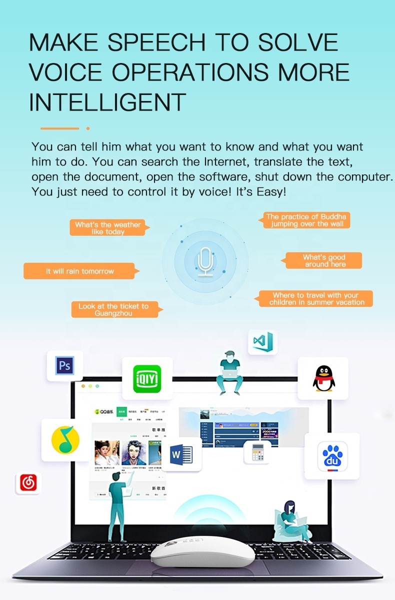 AI Artificial Intelligence Voice Mouse Wireless Charging iFlytek Input Typing Translation Desktop Laptop Office  Voice Mouse