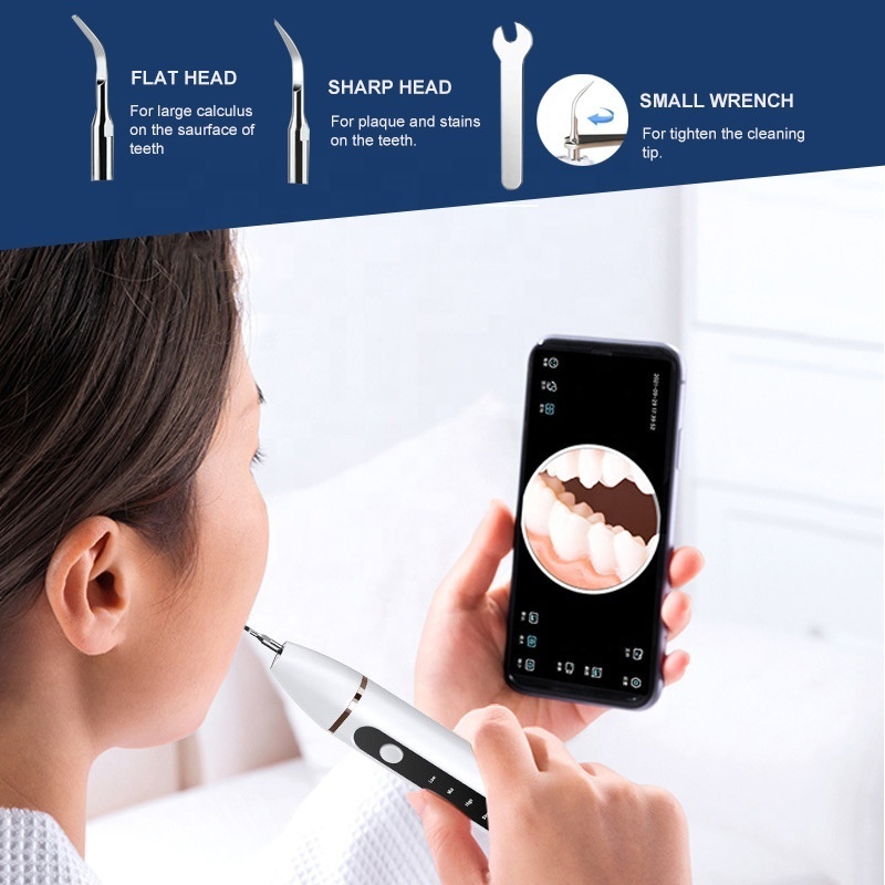 Portable Visual Dental Plaque Calculus Remover Ultrasonic Electric Tooth Cleaner Oral Care Hygiene Teeth Cleaning Tool