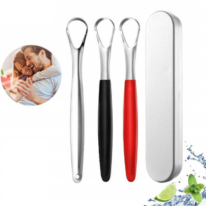 Hot Selling professional medical grade Oral Cleaner Stainless Steel 100% metal Tongue Cleaner scrapers