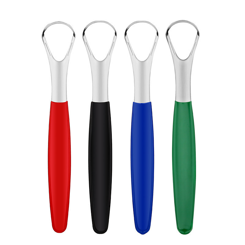 Hot Selling professional medical grade Oral Cleaner Stainless Steel 100% metal Tongue Cleaner scrapers