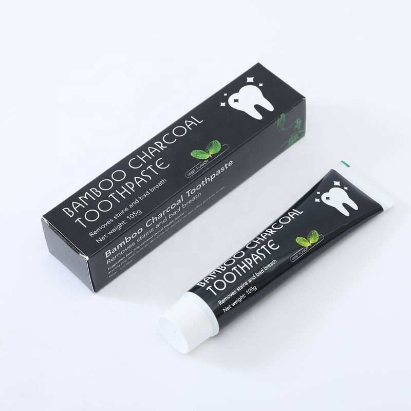 Organic natural bamboo activated charcoal mint flavor private label toothpaste teeth whitening toothpaste