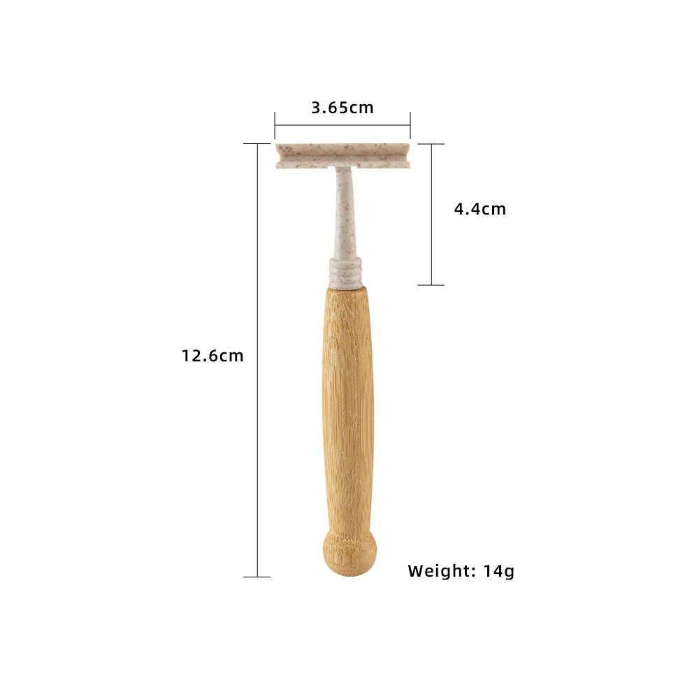 Eco Friendly Bamboo Handle Razor With Replaceable Refill Cartridges Shaving Razor for hotel home use