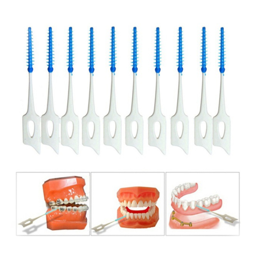 Custom portable 20pcs soft rubber toothpick silicone dental pick teeth cleaning silicone interdental brush