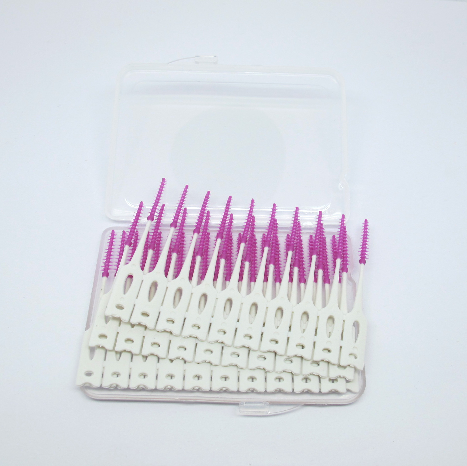 High quality 40pcs tooth pick plastic toothpick tepe interdental brushes soft silicone tooth pick brush