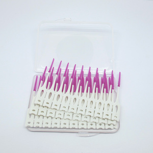 High quality 40pcs tooth pick plastic toothpick tepe interdental brushes soft silicone tooth pick brush