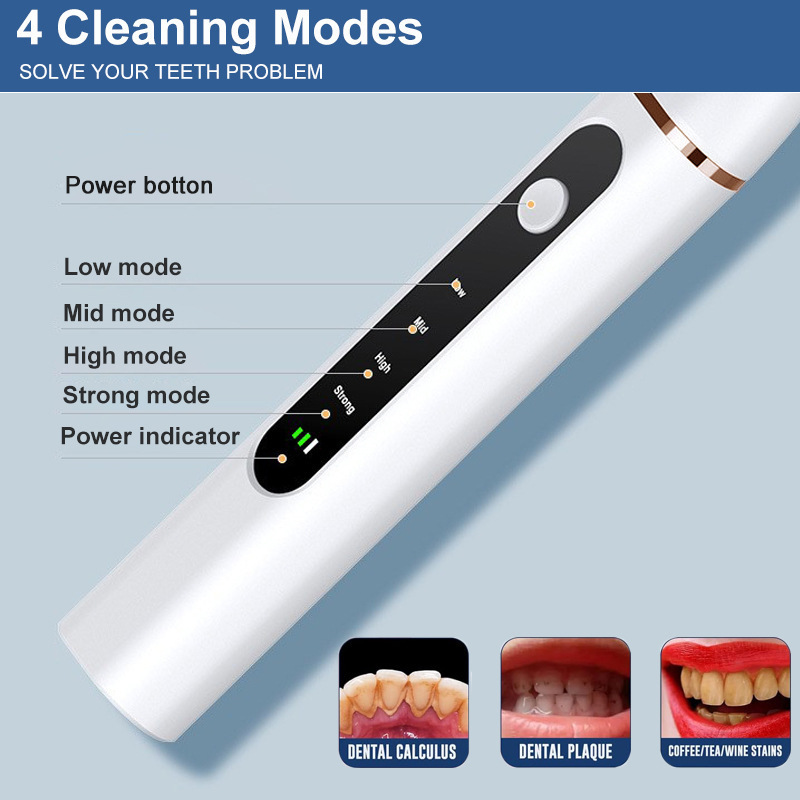 Portable Visual Dental Plaque Calculus Remover Ultrasonic Electric Tooth Cleaner Oral Care Hygiene Teeth Cleaning Tool