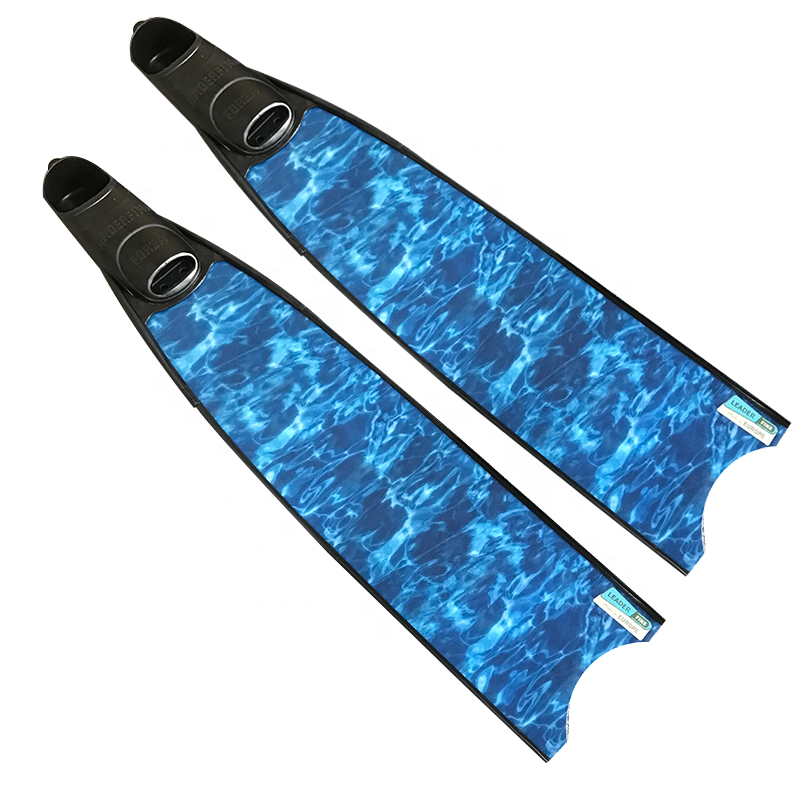 Medium hardness pure carbon fiber long flippers deep diving freediving flippers flippers frog shoes