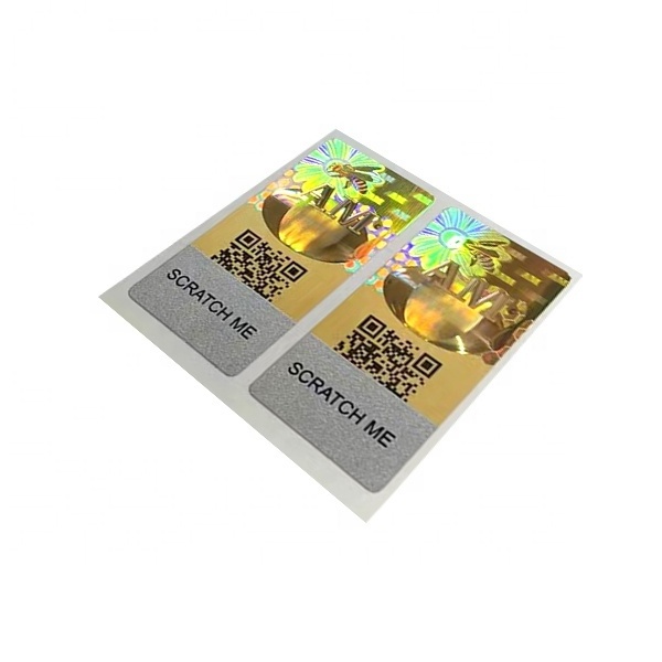 Custom Scratch off Serial Number Hologram Sticker Code 3D Holographic Label with Security Verify System Counterfeiting Sticker