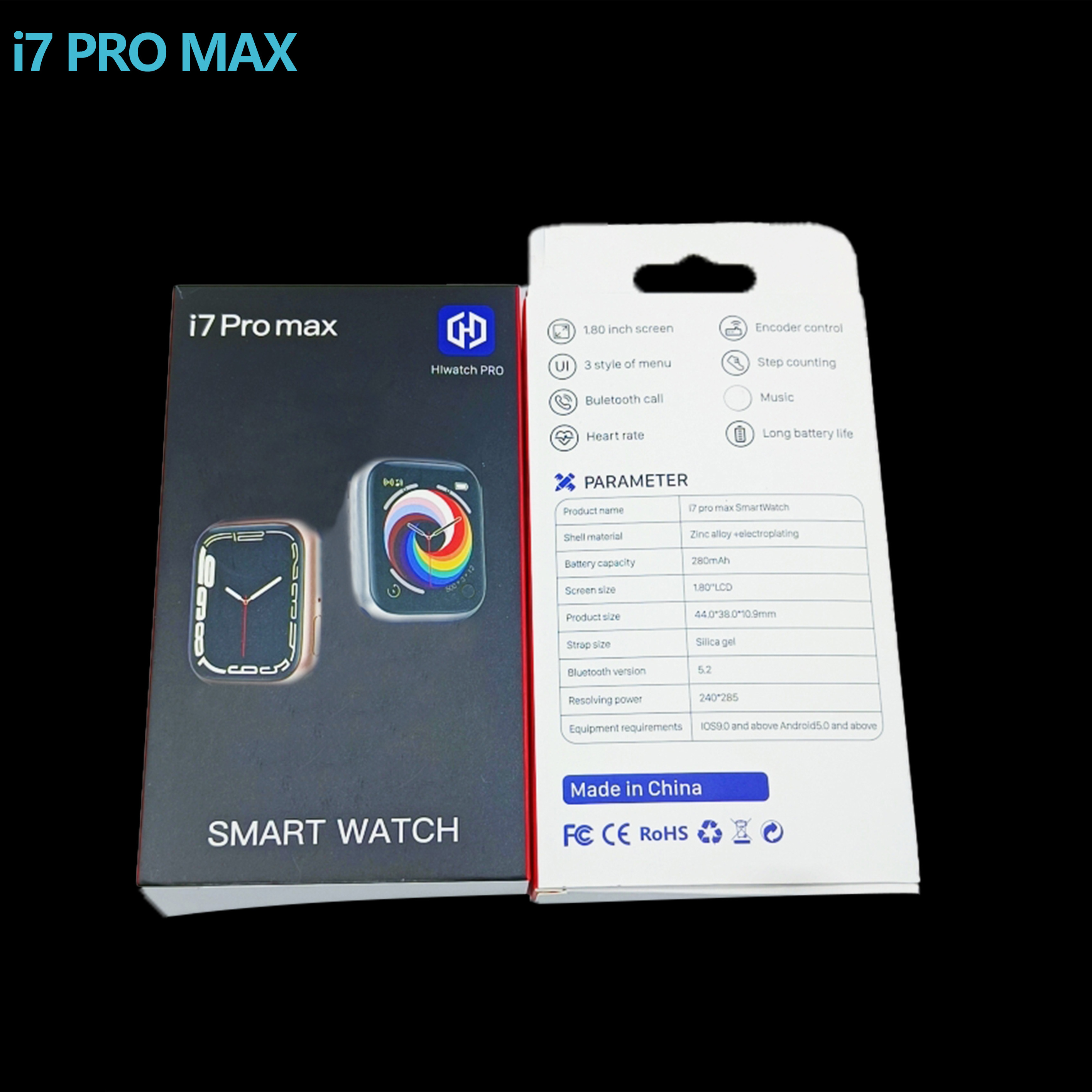 2024 Best-selling i7 pro max Smart Watch Large Screen Waterproof I7pro Max Smartwatch Iwo Series 7 8 9 Smart Watch D20 y68  T900