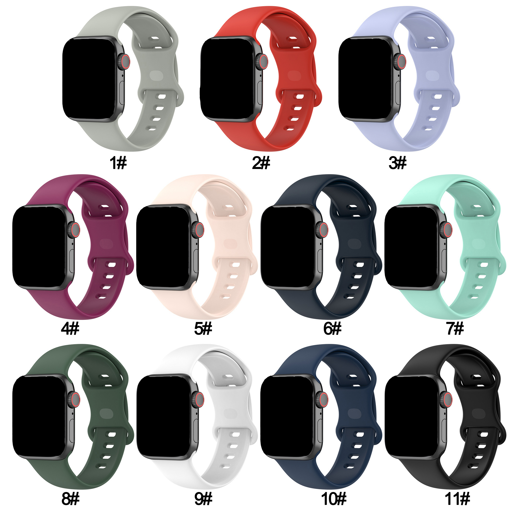 IVANHOE TPU Snap Buckle Rubber Strap For Apple Watch 42mm Fashion Bracelet Wristbands For Apple Watch 44mm Band