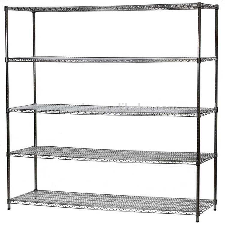 48 in. W x 72 in. H x 18 in. D Decorative Wire Chrome Heavy Duty Shelving Unit wire shelving shelf