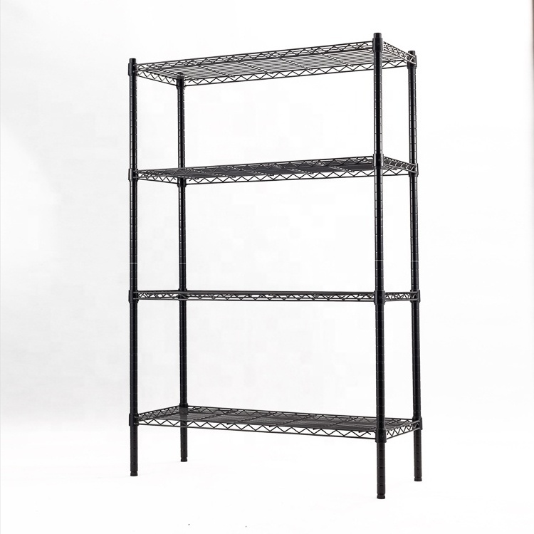 Metal Shelf  Racking  Black Epoxy Coated Black Epoxy Coated  Racking Wire Shelving with wheels