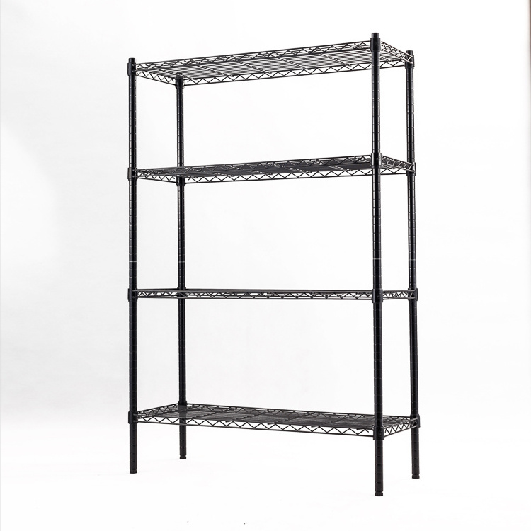 Light Duty Wire Mesh Shelving Black Epoxy Coating Wire Closet Shelving Rack