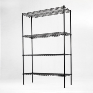 4 Layers Shoes Racks Storage Metal Rack Black Wire Shelving Racks