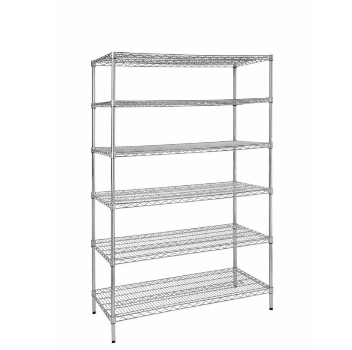 Silver 6-Tier Heavy Duty Metal Wire Shelving Unit (48 in. W x 72 in. H x 24 in. D)Chrome wire shelving