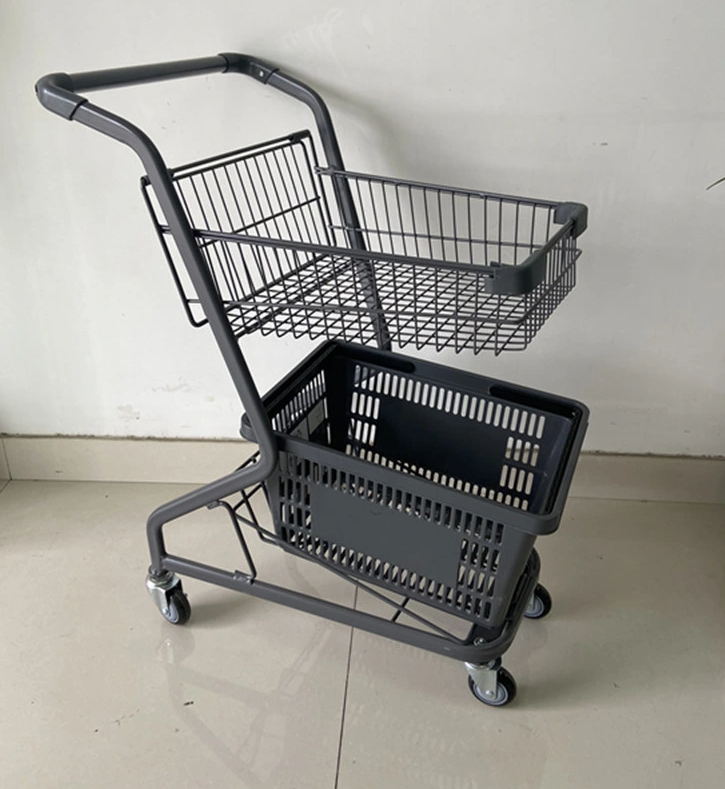 Supermarket  Storage  Metal Shopping trolley with basket