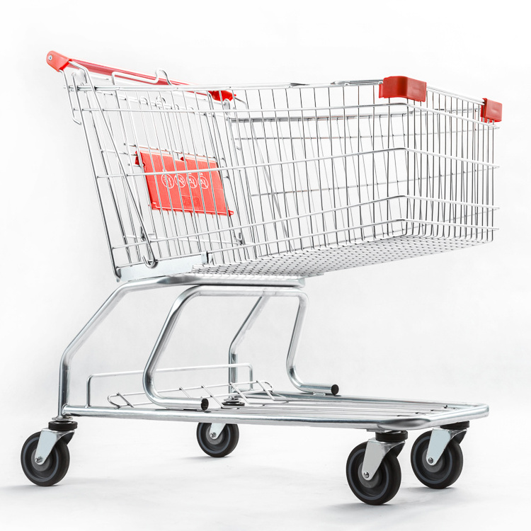 Supermarket Store Unfolding Powder Coated Shopping Cart Shopping Trolleys