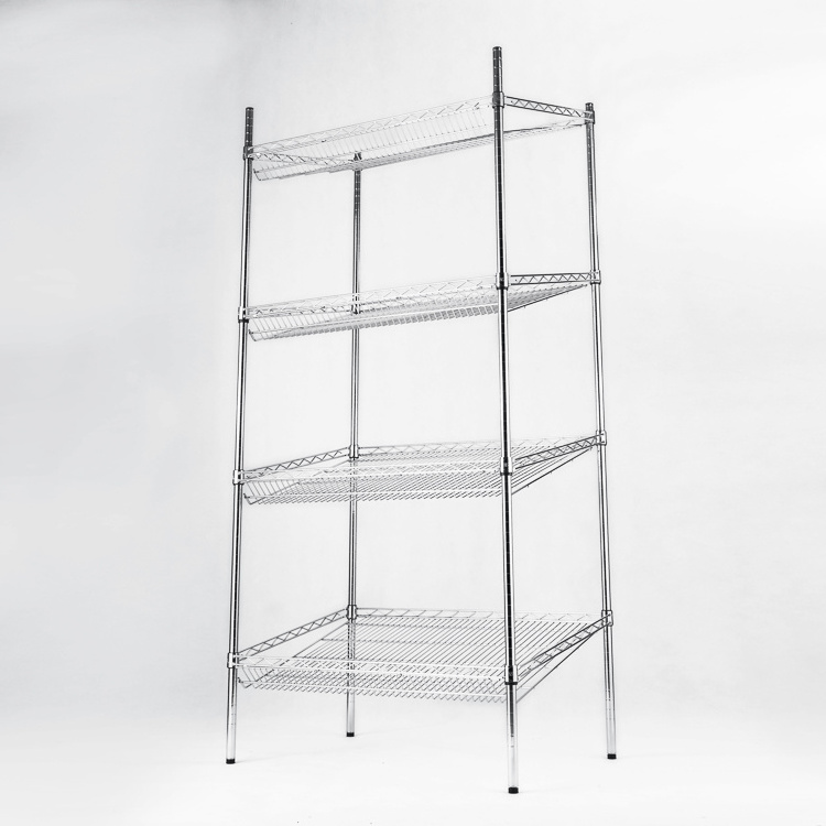 NSF Approved 4 Wheels Easy Moving Slanted Basket Rack Wire Shelving shelf customized design for sale