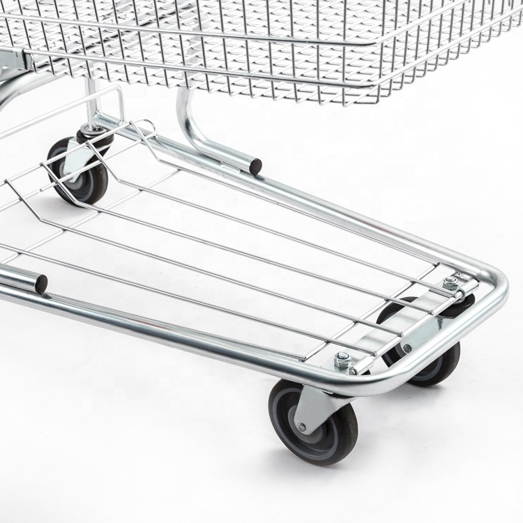 Supermarket Store Unfolding Powder Coated Shopping Cart Shopping Trolleys