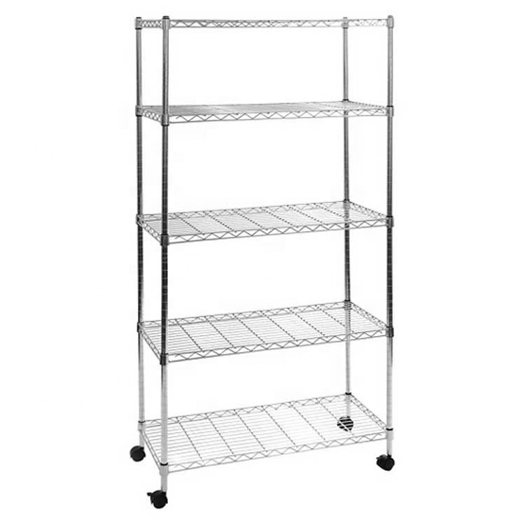 48 in. W x 72 in. H x 18 in. D Decorative Wire Chrome Heavy Duty Shelving Unit wire shelving shelf