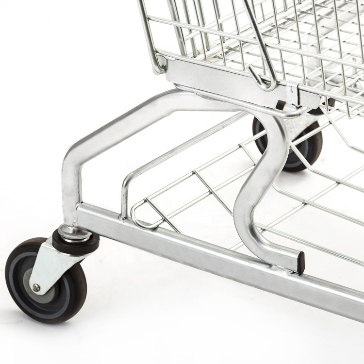 150L Unfolding Metal Shopping Cart Trolley For Supermarket customized design for sale