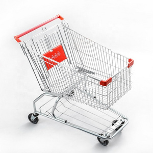 Supermarket Store Unfolding Powder Coated Shopping Cart Shopping Trolleys