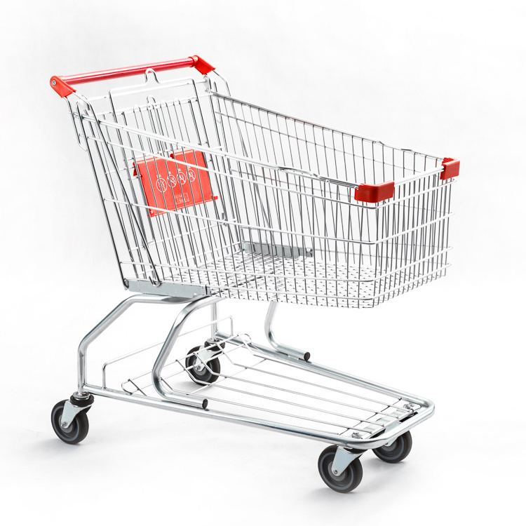 Supermarket Store Unfolding Powder Coated Shopping Cart Shopping Trolleys