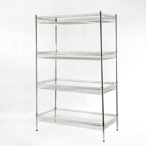 NSF Commercial Wire Shelf Chrome Plated Wire Basket Shelves With Four Layers customized design for sale