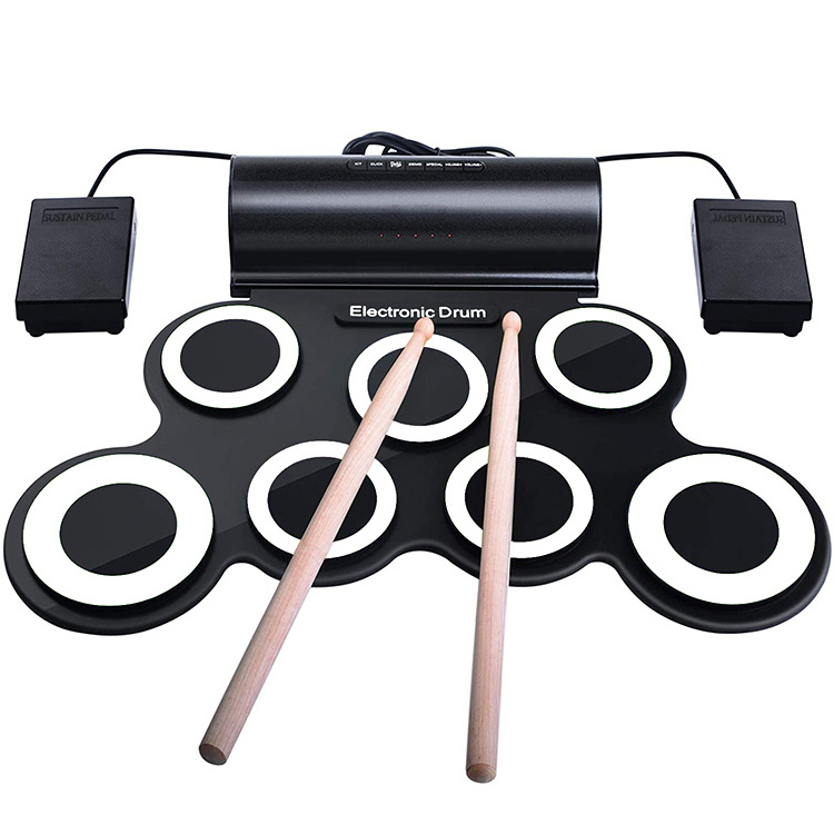 Silicone Acrylic Drum Set Roll Up Portable Drum Electronic Foldable Beginner Practice Drum