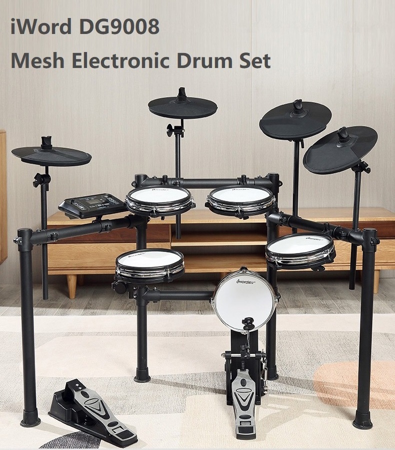 Drum Sticks Portable Professional Acrylic Percussion 10 Inch Cymbal Tom Electric Drums Kit Pad Mesh Snare Electronic Drum Set