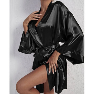 Luxury wedding party silk satin cardigan robe bridal gown silk bridesmaid robe sexy 100% mulberry silk robes women