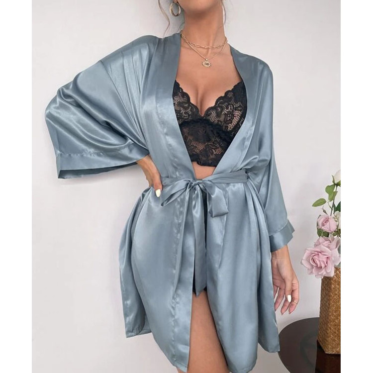 Luxury wedding party silk satin cardigan robe bridal gown silk bridesmaid robe sexy 100% mulberry silk robes women