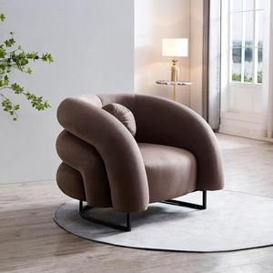 Nordic Lounge Wave Occasional Chair Modern Leisure Cozy Plush Chair For Living Room