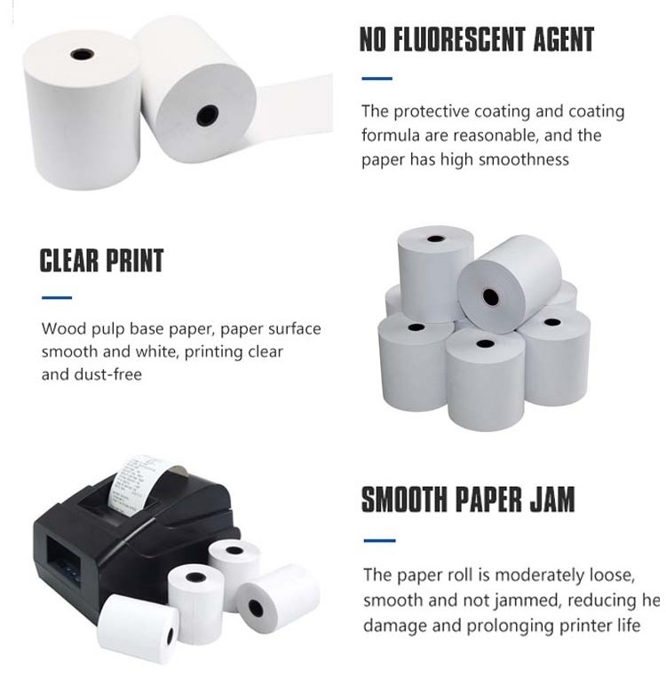 2021 China OEM 80mm 80x70  80x80 mm Cash Register POS Credit Card Thermal Receipt Paper Roll