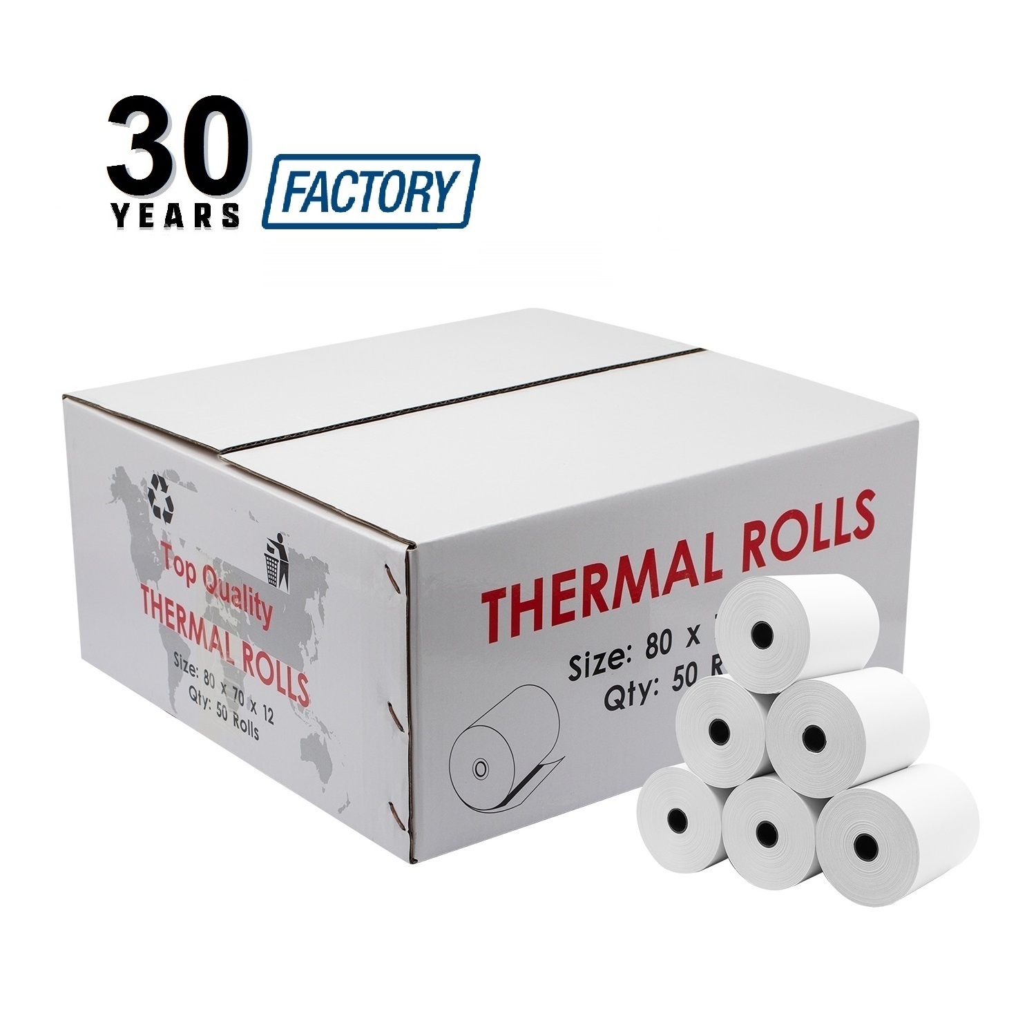 Factory Direct Thermal Paper Roll Cash Register Paper 80mm 57mm for Cashier Receipt POS ATM Bank Thermal Paper Roll