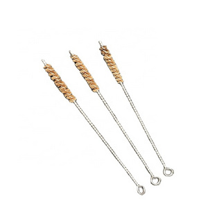 Natural Coconut Brown Wire Stainless Steel Straw Cleaning Brush Bendable Recycling Tube Brush