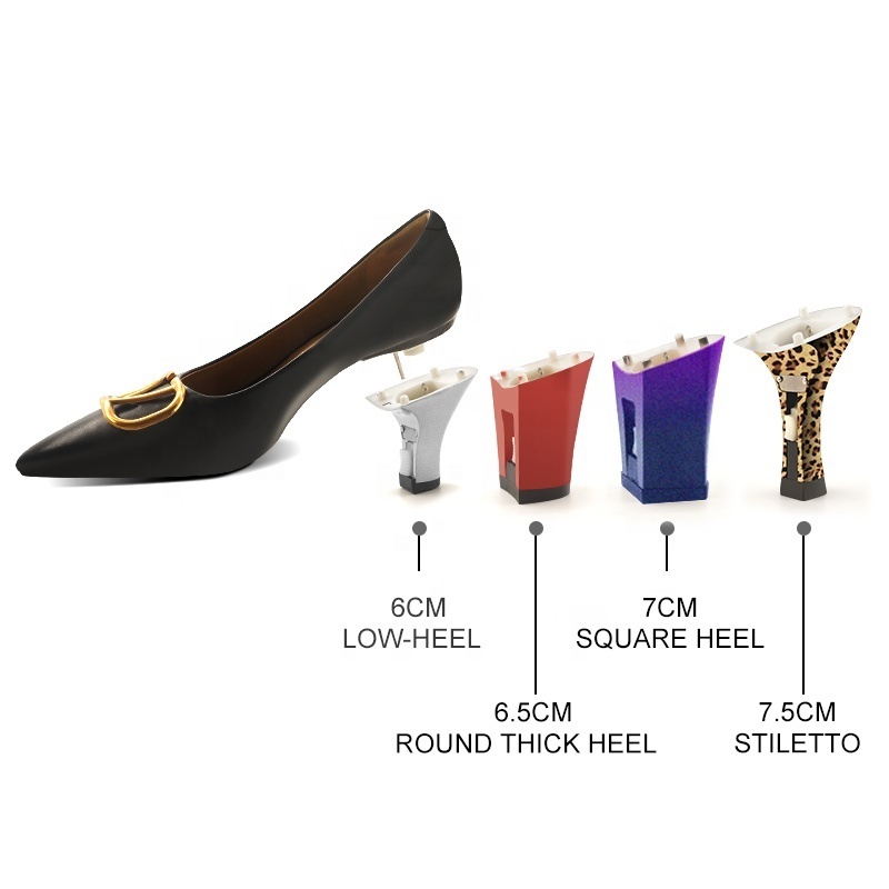 Fashion Lovers' Interchangeable Heels  For Footwear Elegant ladies pumps high heels Genuine Leather Removable Heels