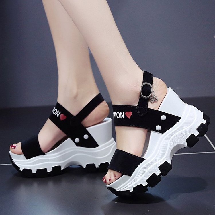 Good Quality Thick-soled Shoes Summer New Wedge Platform Sandals Women's Platform Heightened Sandals  Open Toe High Heels 10.5cm