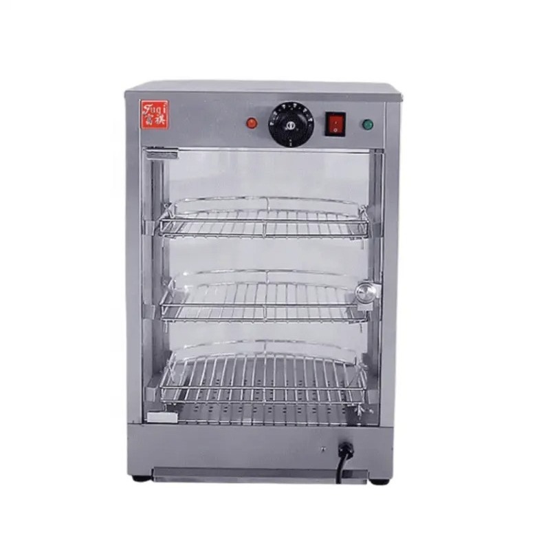 Electric Heating Cooked Food Warmer Display Tray Glass Insulation Cabinet Showcase Commercial