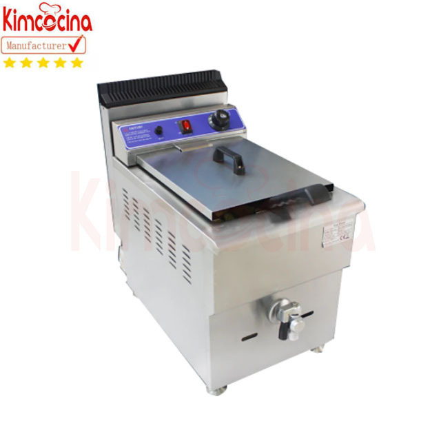 KFC Frymaster Gas Fryer 18L Single Cylinder French Fries Fryer Desktop LPG Fryer with Oil Valve Fried Chicken Equipment