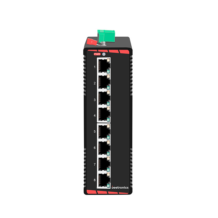 8x 10/100/1000Base-TX Unmanaged Gigabit Ethernet PoE Industrial Switch